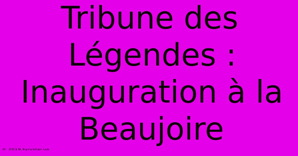 Tribune Des Légendes : Inauguration À La Beaujoire