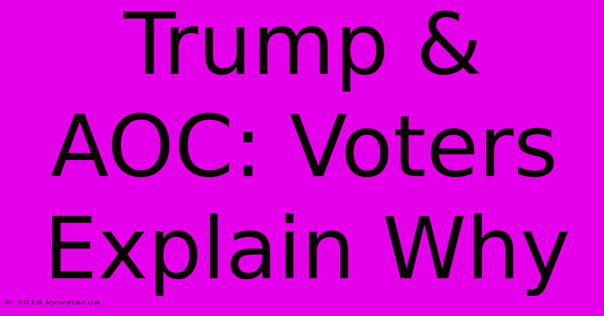 Trump & AOC: Voters Explain Why