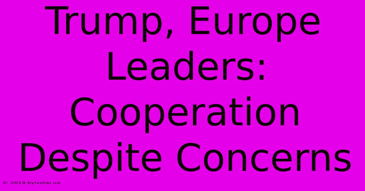 Trump, Europe Leaders: Cooperation Despite Concerns