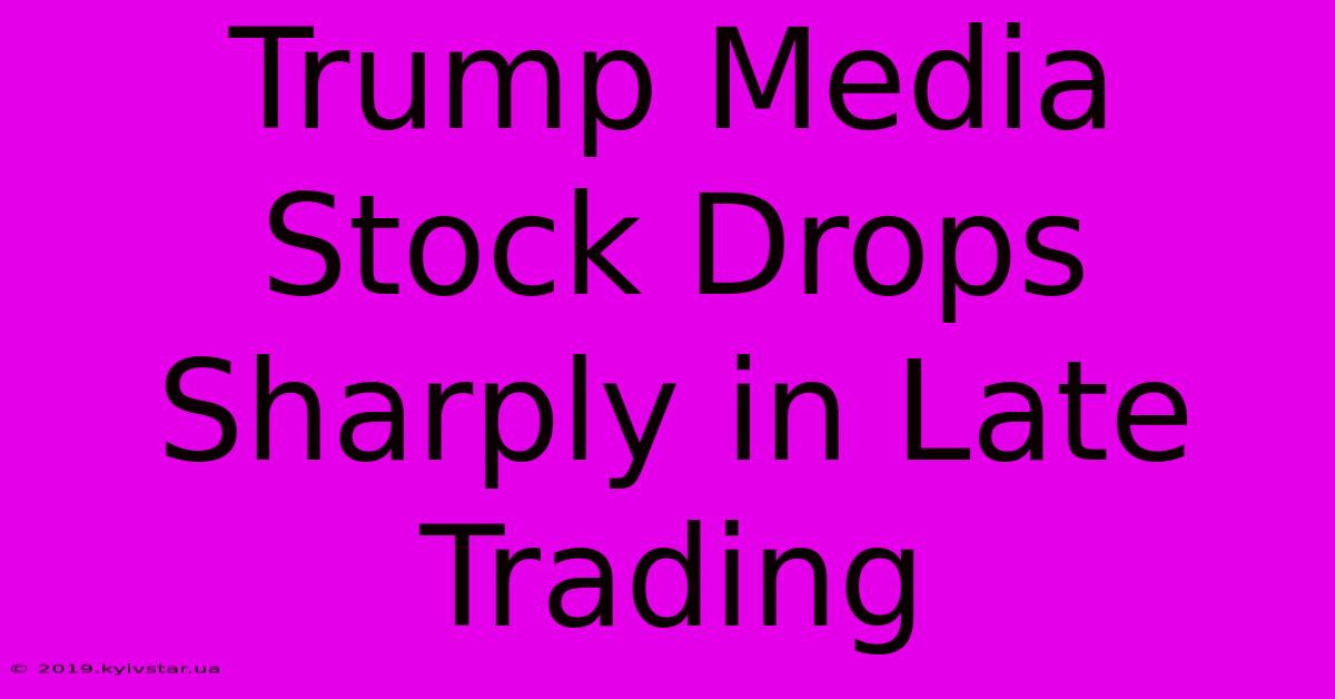 Trump Media Stock Drops Sharply In Late Trading