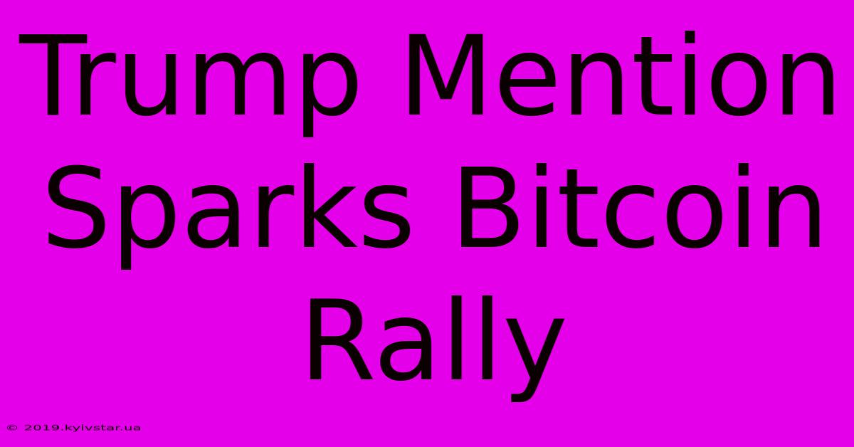 Trump Mention Sparks Bitcoin Rally 