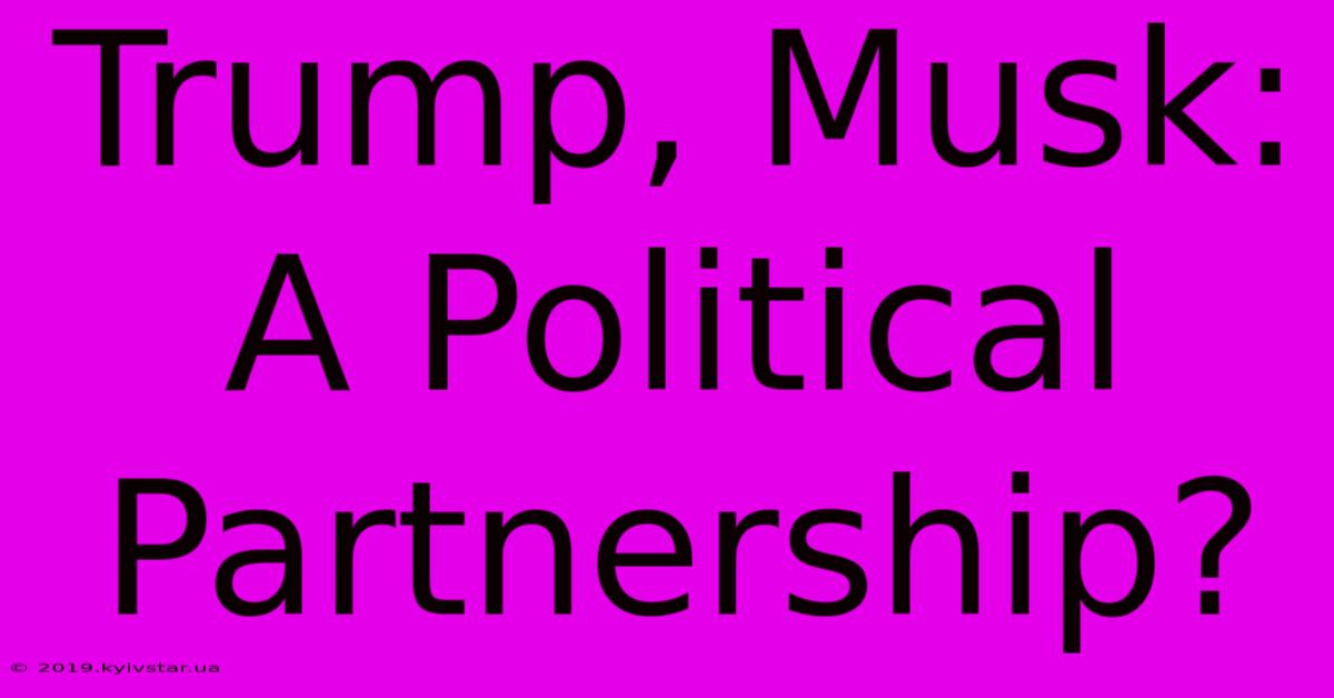 Trump, Musk: A Political Partnership? 