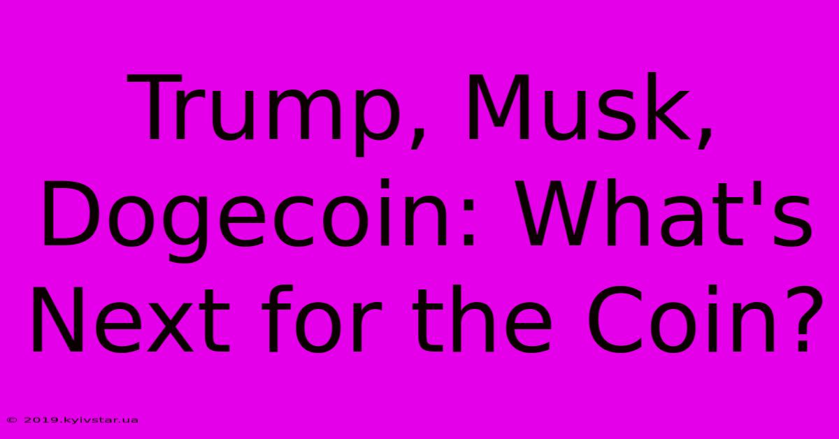 Trump, Musk, Dogecoin: What's Next For The Coin?