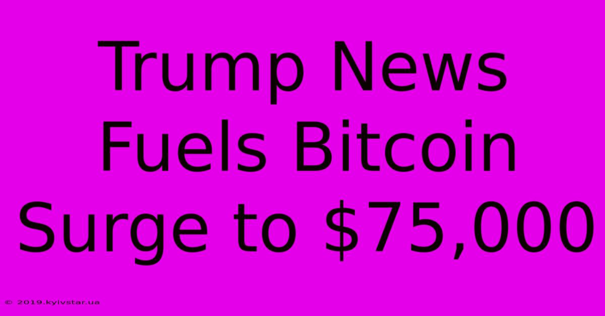 Trump News Fuels Bitcoin Surge To $75,000