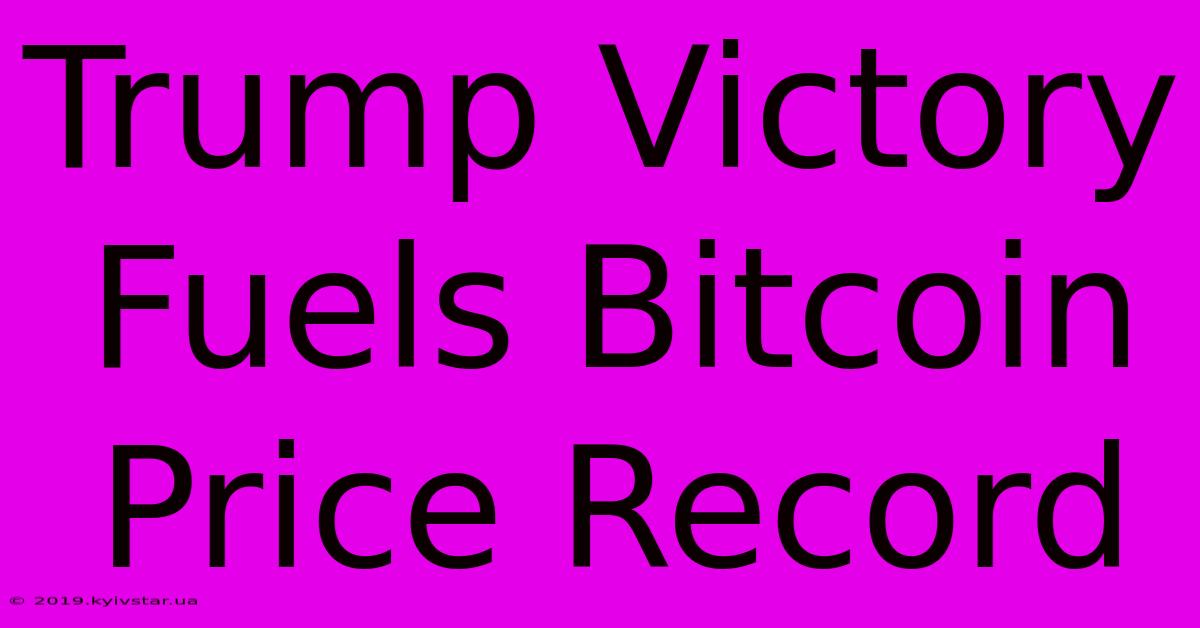 Trump Victory Fuels Bitcoin Price Record