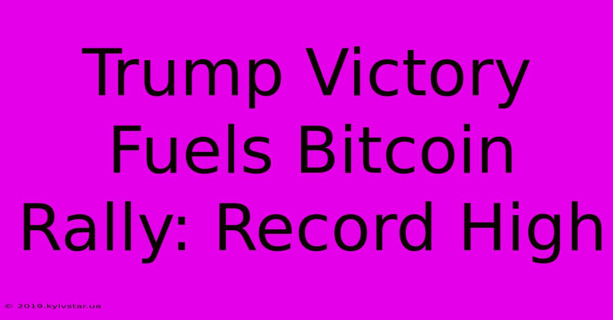 Trump Victory Fuels Bitcoin Rally: Record High