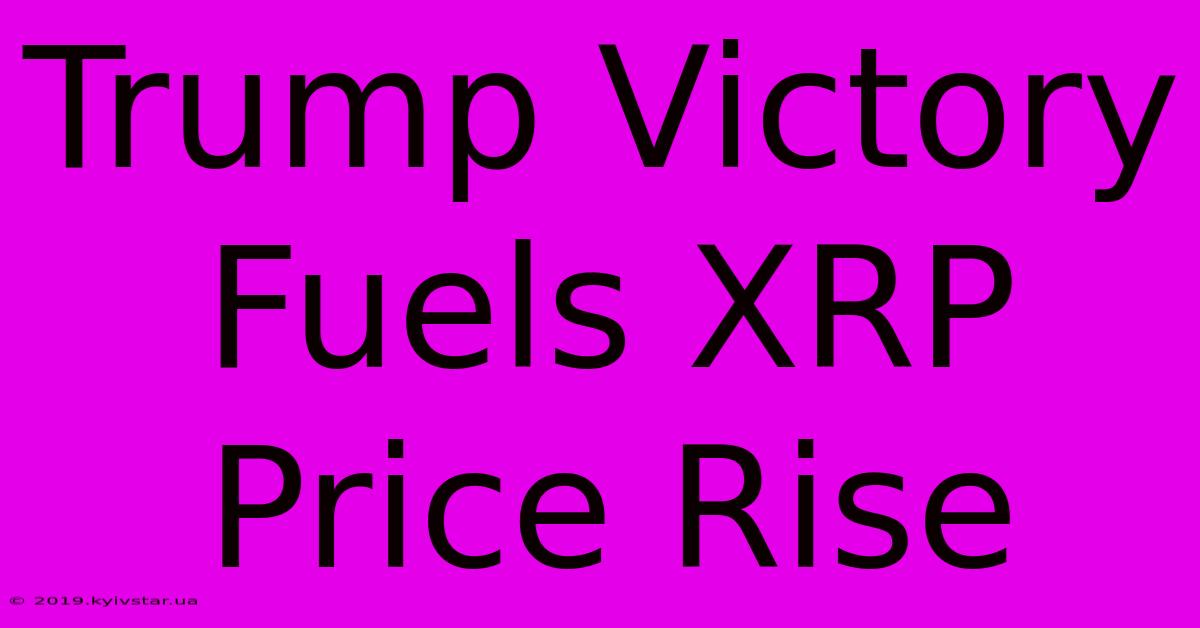 Trump Victory Fuels XRP Price Rise