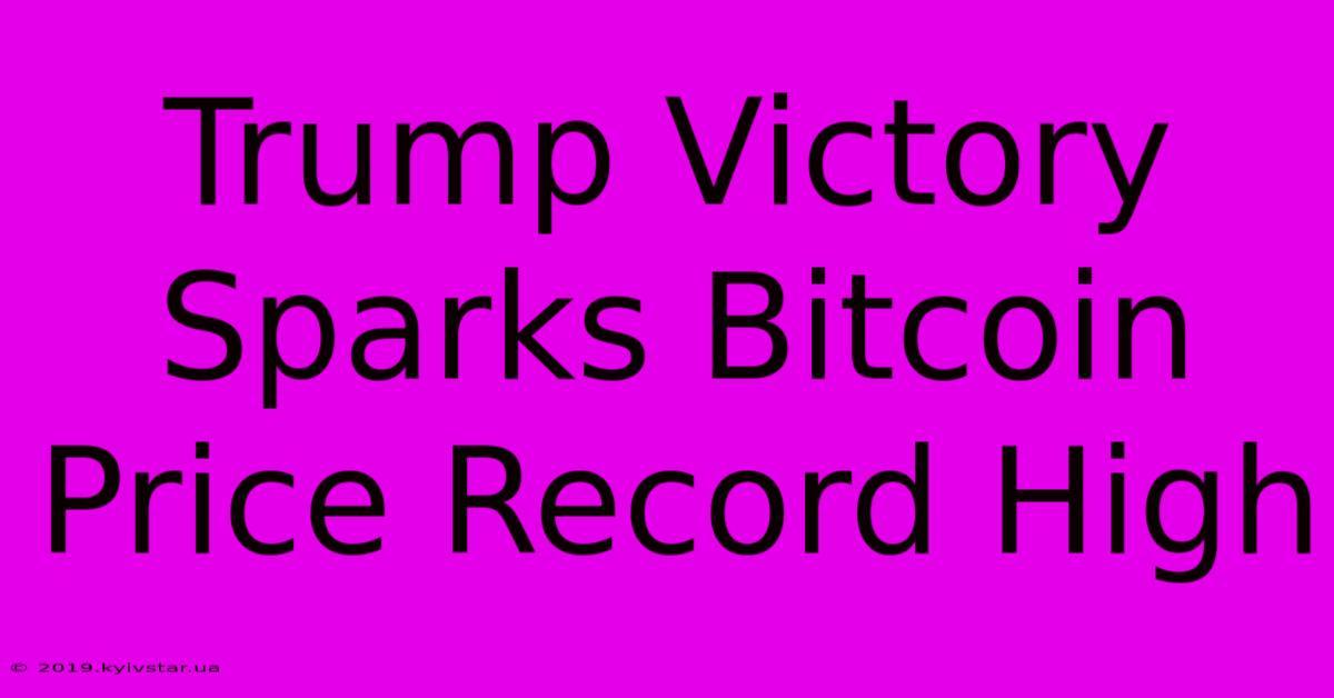 Trump Victory Sparks Bitcoin Price Record High