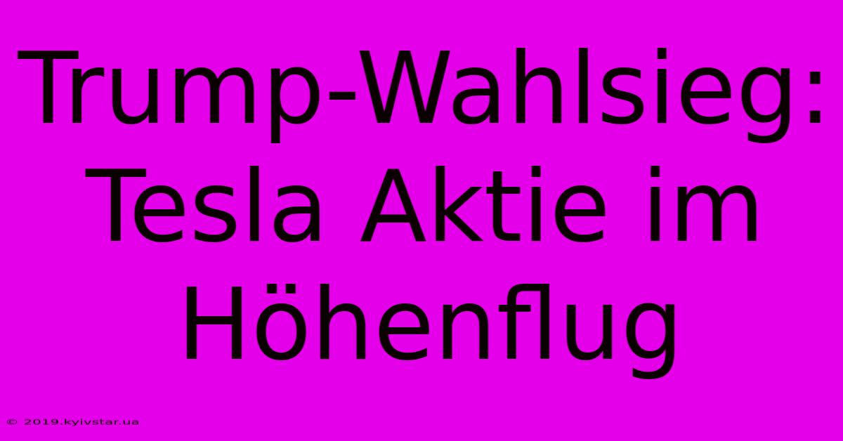 Trump-Wahlsieg: Tesla Aktie Im Höhenflug