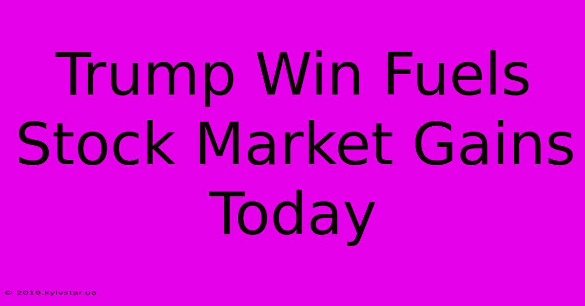 Trump Win Fuels Stock Market Gains Today