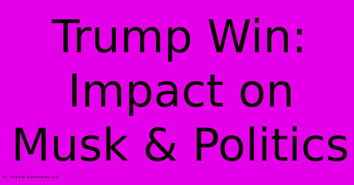 Trump Win: Impact On Musk & Politics