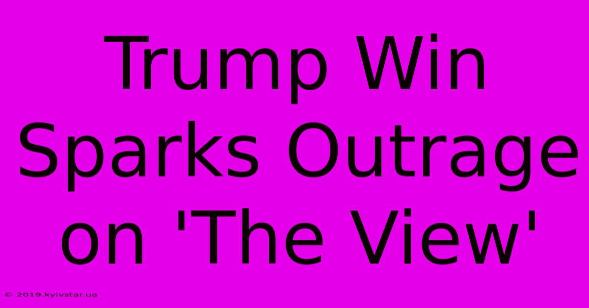 Trump Win Sparks Outrage On 'The View'