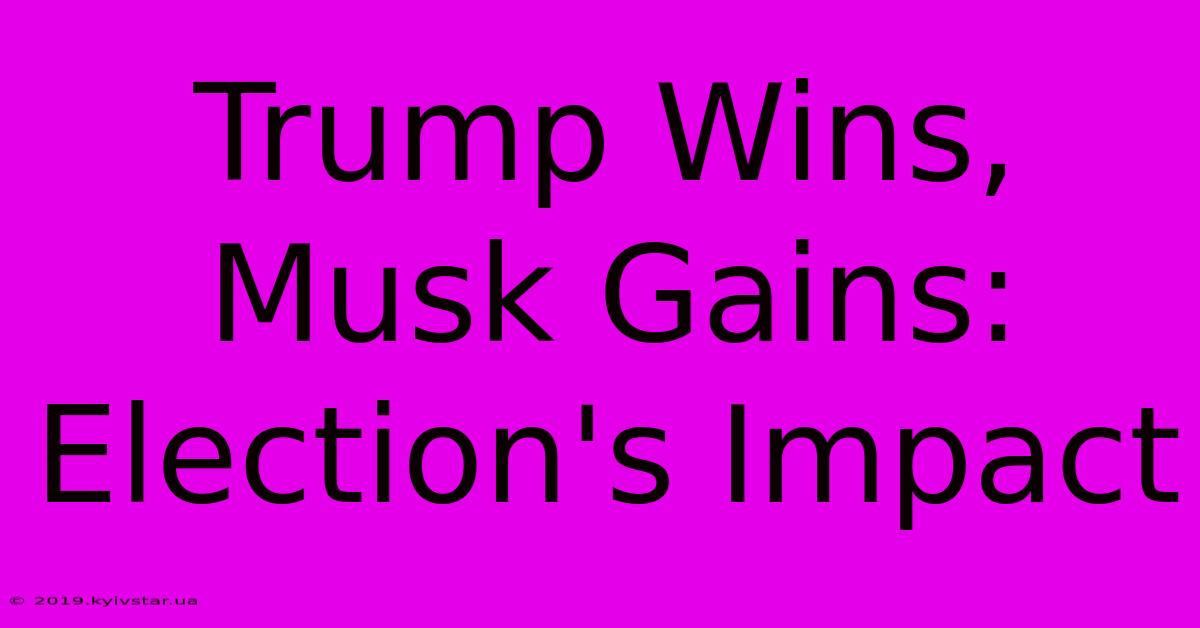 Trump Wins, Musk Gains: Election's Impact