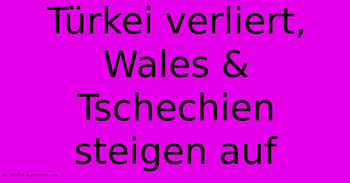 Türkei Verliert, Wales & Tschechien Steigen Auf