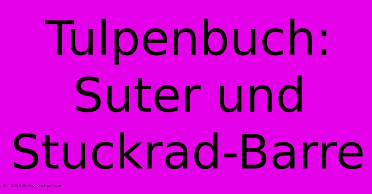 Tulpenbuch: Suter Und Stuckrad-Barre