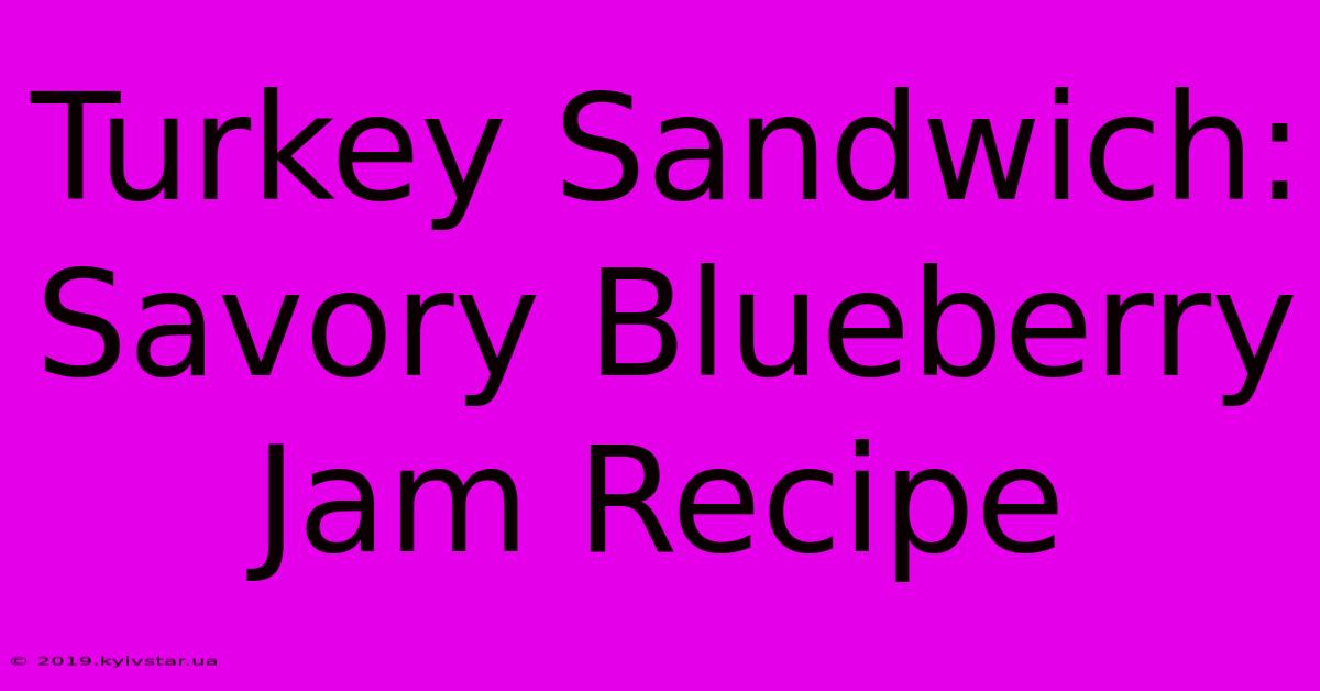 Turkey Sandwich: Savory Blueberry Jam Recipe