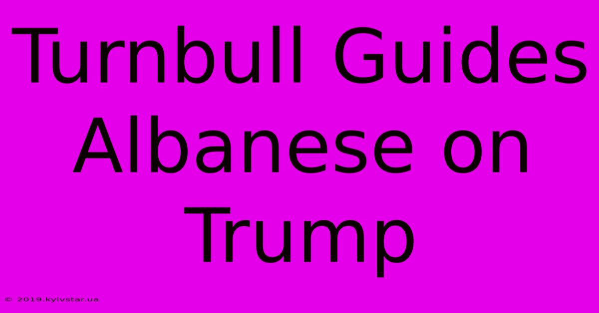 Turnbull Guides Albanese On Trump