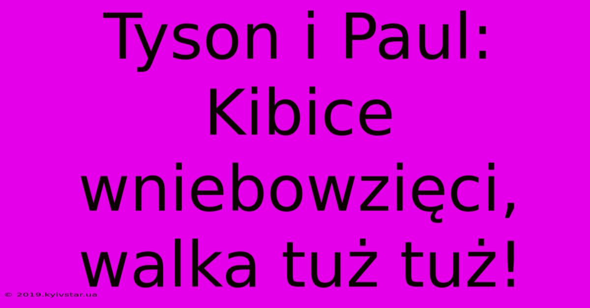 Tyson I Paul: Kibice Wniebowzięci, Walka Tuż Tuż!