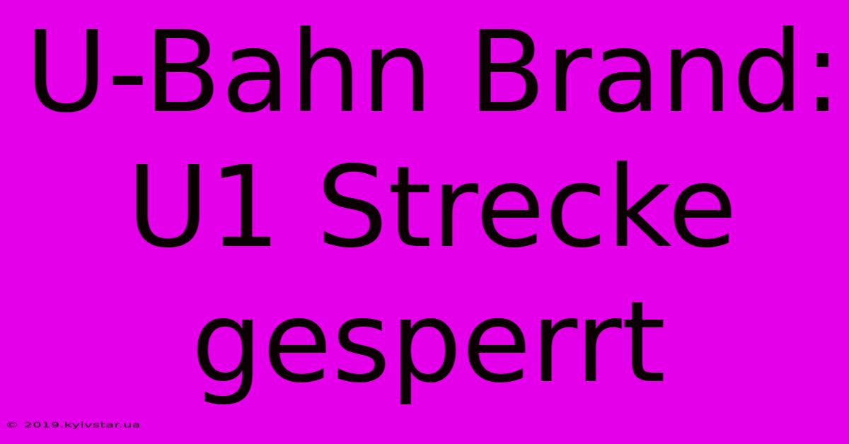 U-Bahn Brand: U1 Strecke Gesperrt