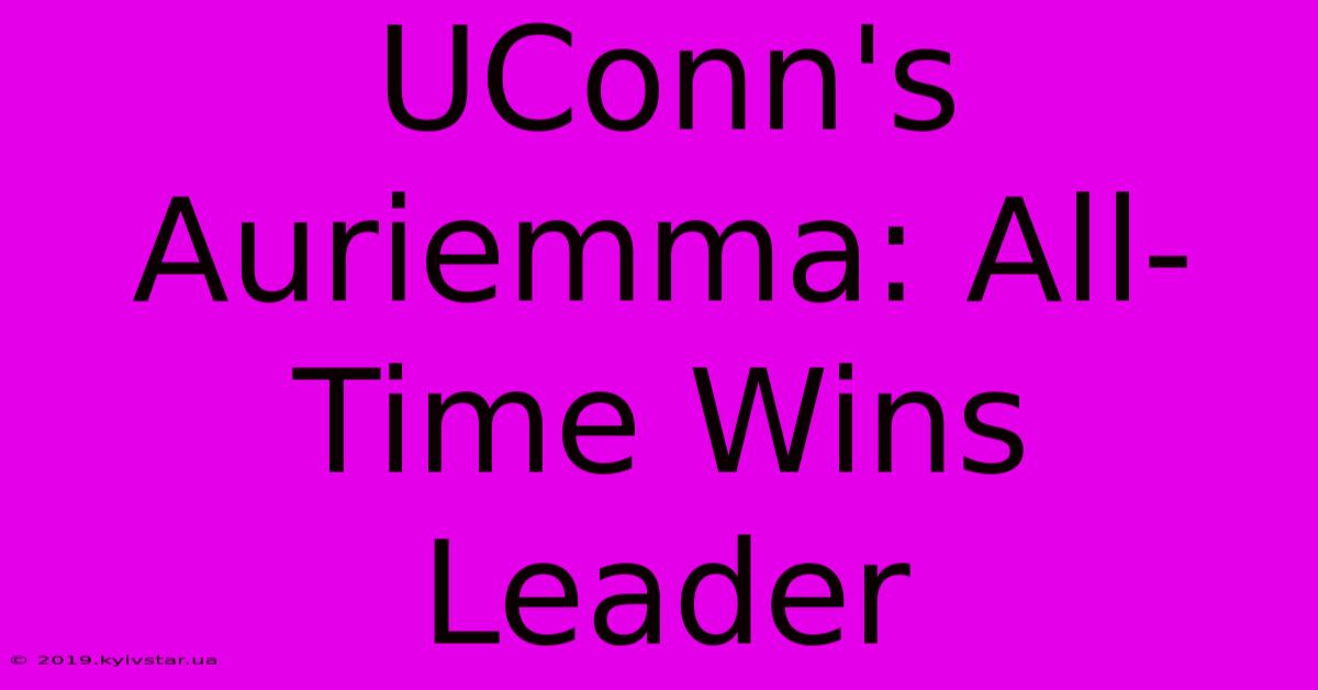 UConn's Auriemma: All-Time Wins Leader