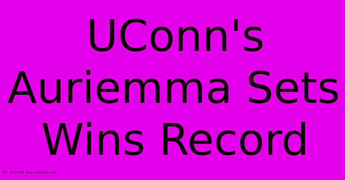 UConn's Auriemma Sets Wins Record