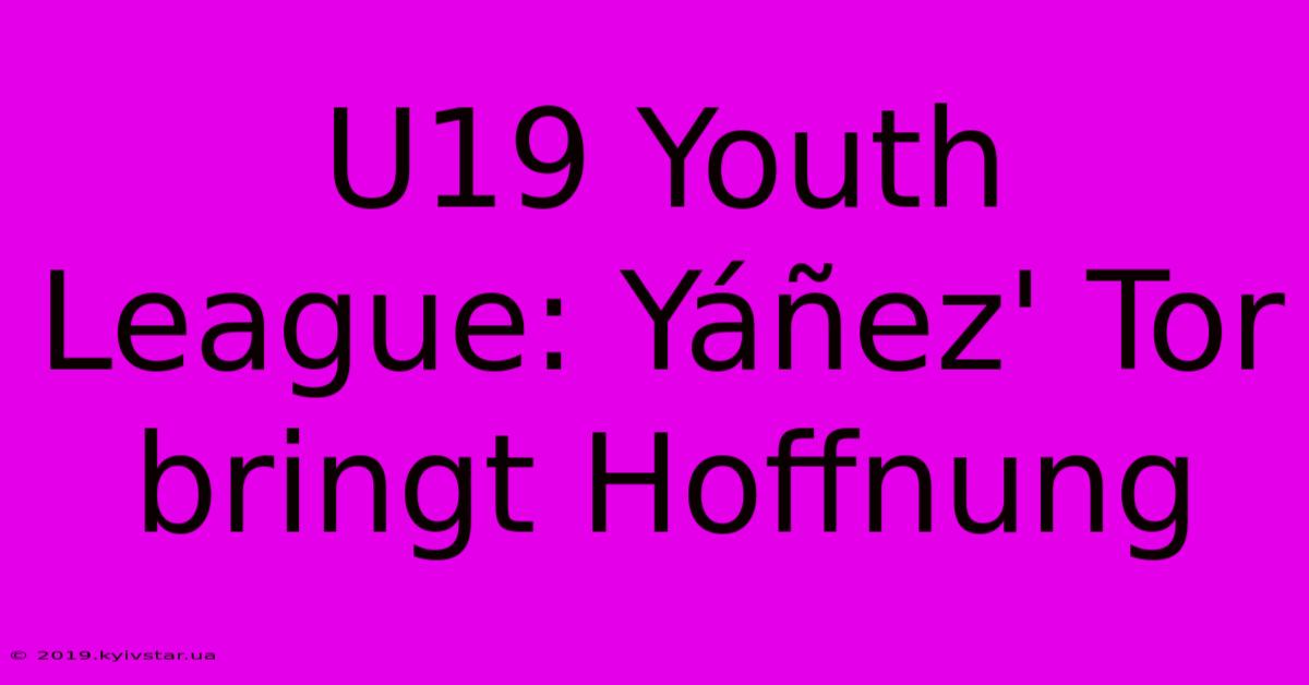 U19 Youth League: Yáñez' Tor Bringt Hoffnung