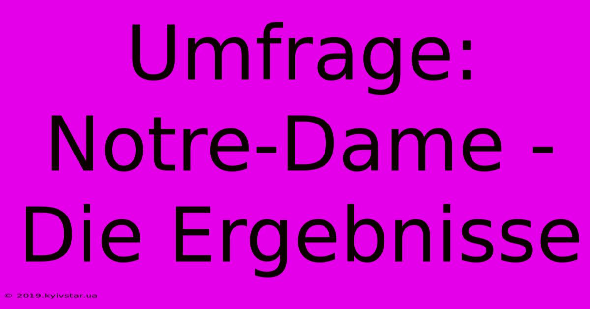 Umfrage: Notre-Dame - Die Ergebnisse