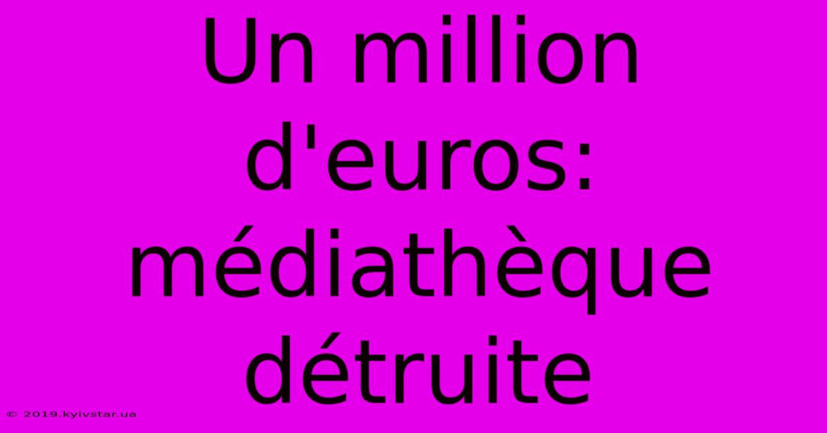 Un Million D'euros: Médiathèque Détruite