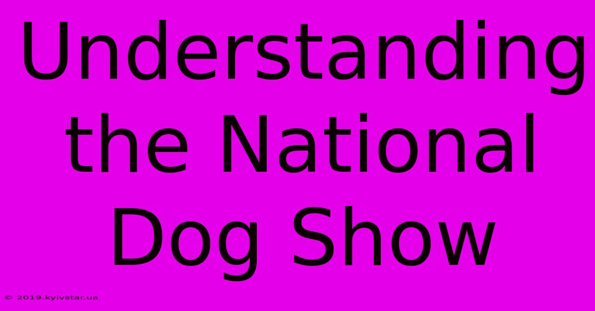 Understanding The National Dog Show