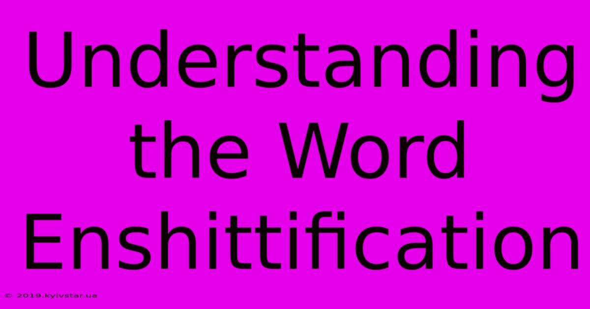 Understanding The Word Enshittification