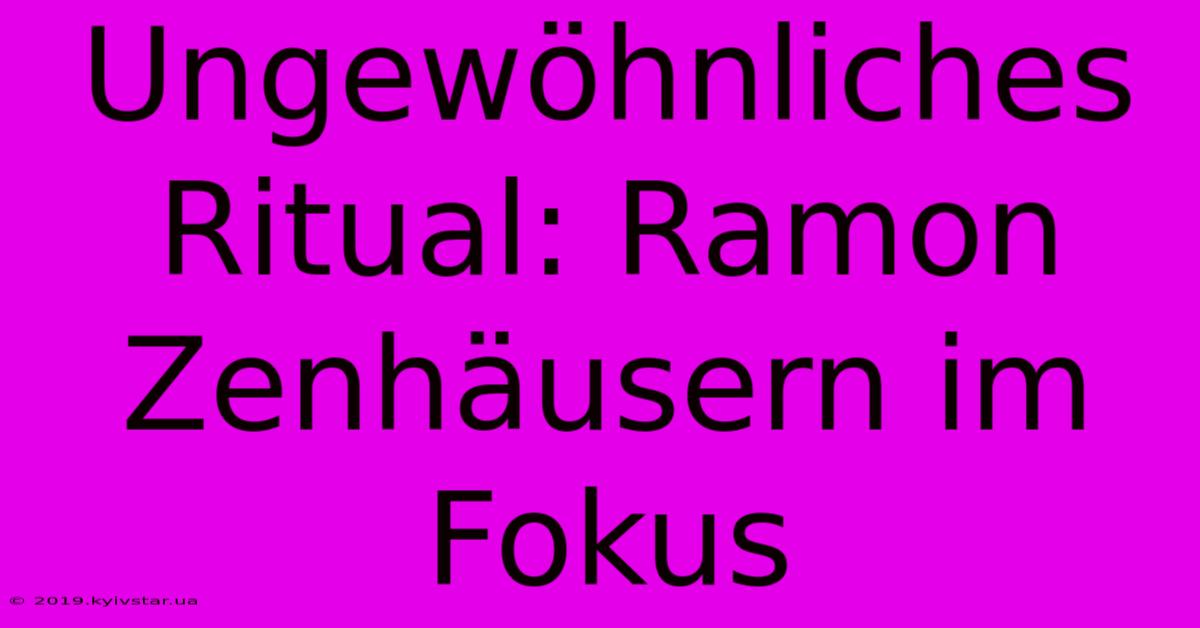 Ungewöhnliches Ritual: Ramon Zenhäusern Im Fokus