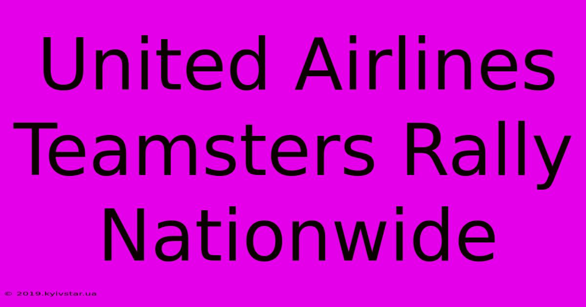 United Airlines Teamsters Rally Nationwide