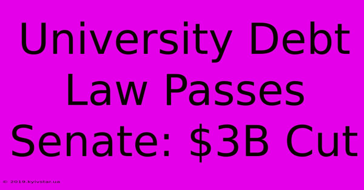 University Debt Law Passes Senate: $3B Cut