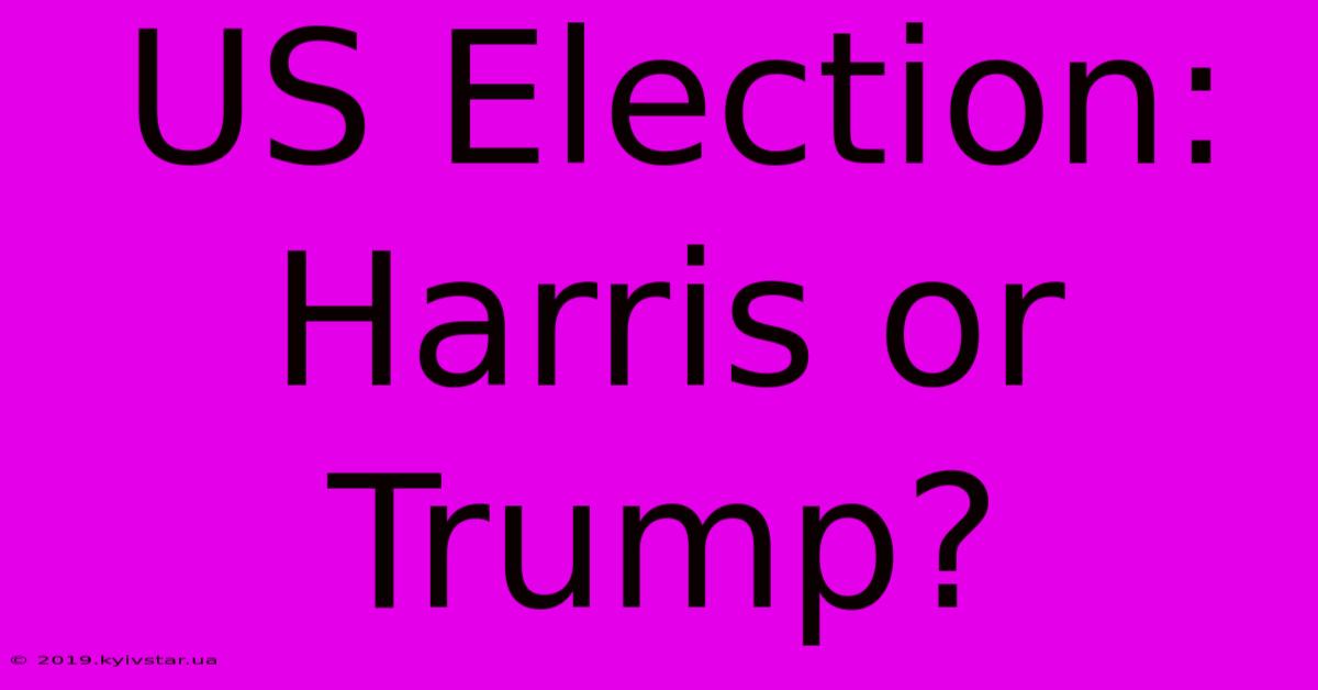 US Election: Harris Or Trump?