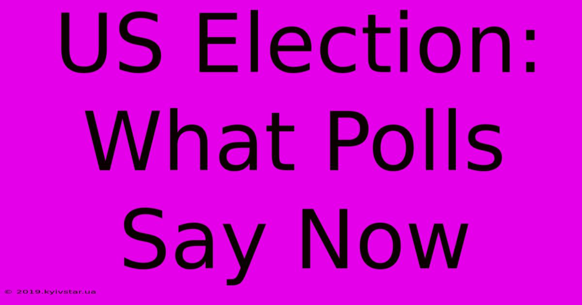 US Election: What Polls Say Now