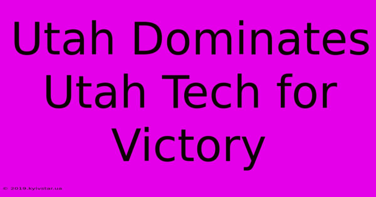 Utah Dominates Utah Tech For Victory