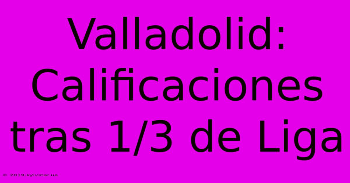 Valladolid: Calificaciones Tras 1/3 De Liga