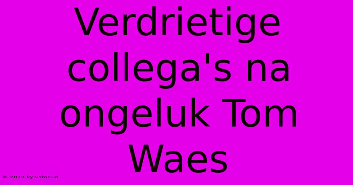 Verdrietige Collega's Na Ongeluk Tom Waes