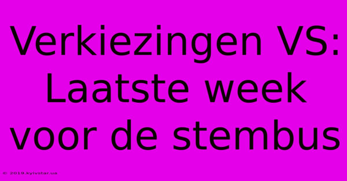 Verkiezingen VS: Laatste Week Voor De Stembus