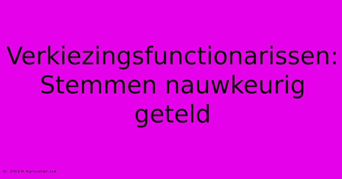 Verkiezingsfunctionarissen: Stemmen Nauwkeurig Geteld