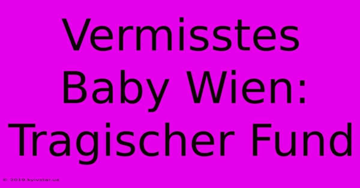 Vermisstes Baby Wien: Tragischer Fund