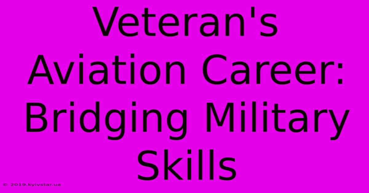 Veteran's Aviation Career: Bridging Military Skills