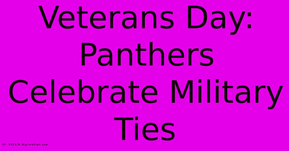 Veterans Day: Panthers Celebrate Military Ties