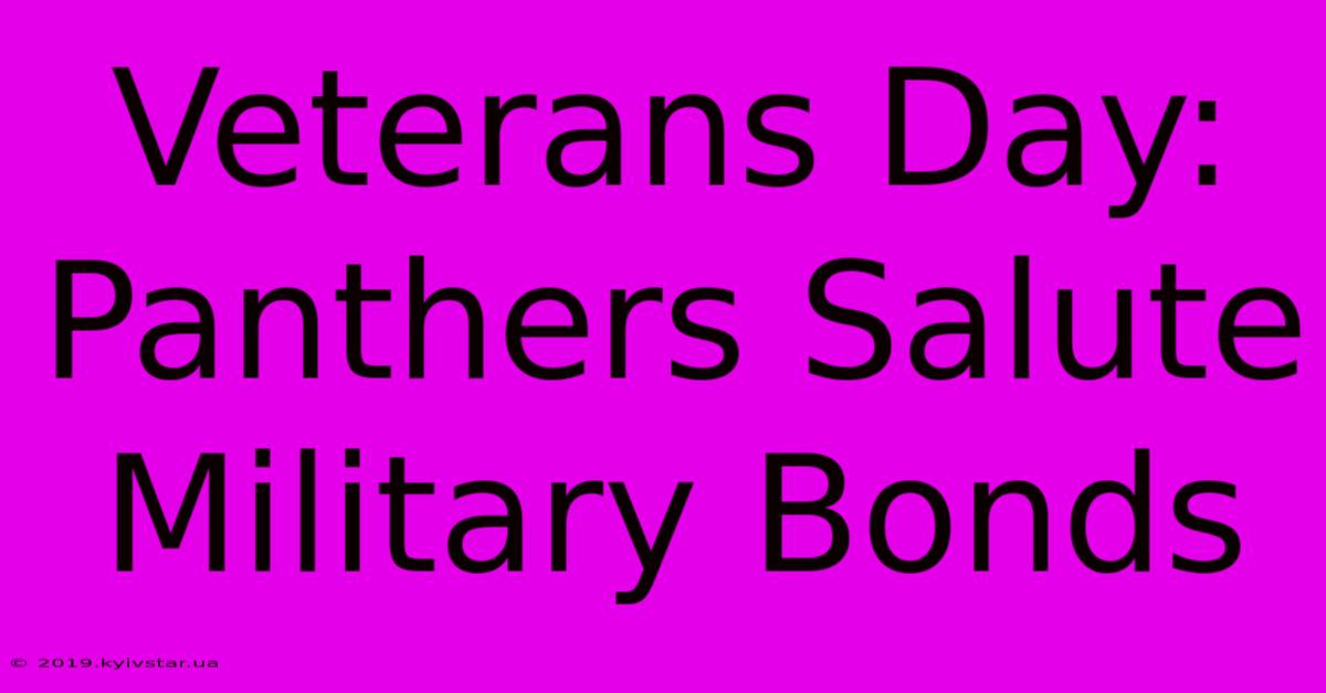 Veterans Day: Panthers Salute Military Bonds 