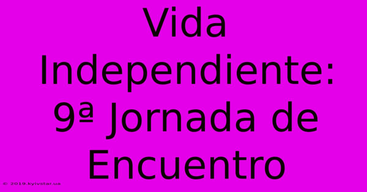 Vida Independiente: 9ª Jornada De Encuentro