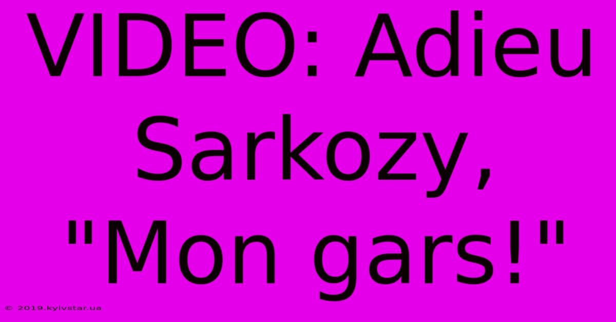 VIDEO: Adieu Sarkozy, 