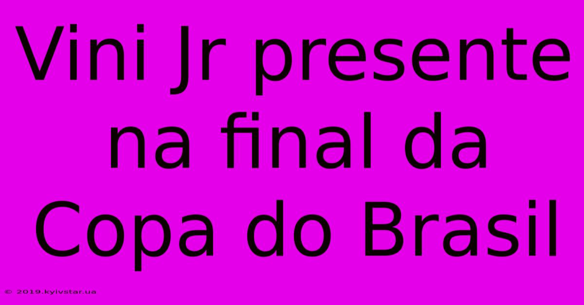 Vini Jr Presente Na Final Da Copa Do Brasil 