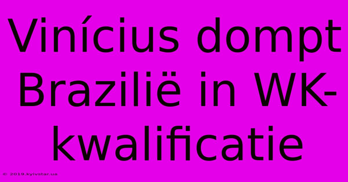 Vinícius Dompt Brazilië In WK-kwalificatie 