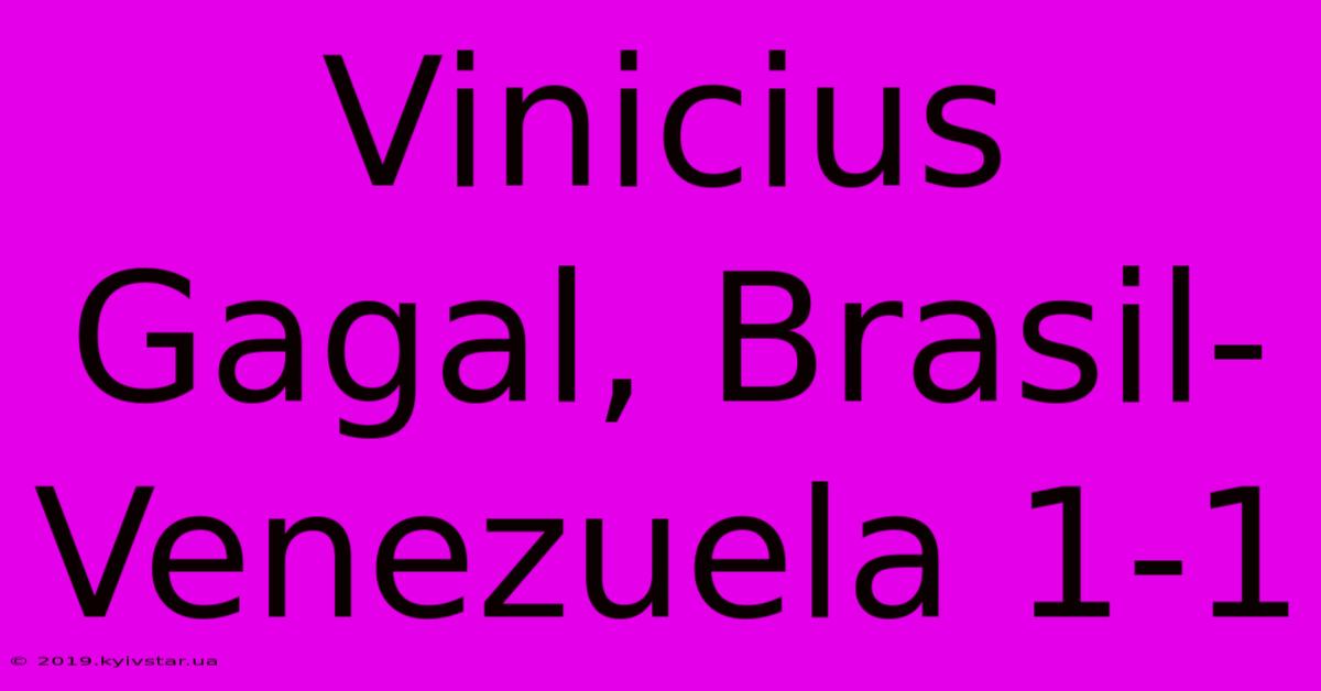 Vinicius Gagal, Brasil-Venezuela 1-1