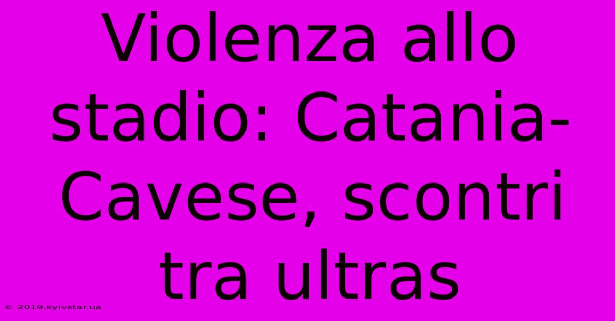 Violenza Allo Stadio: Catania-Cavese, Scontri Tra Ultras